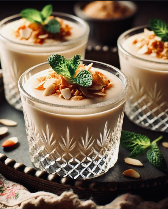 Mousse de requesón y piñones